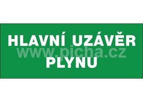 Bezpenostn tabulka - Hlavn uzvr plynu