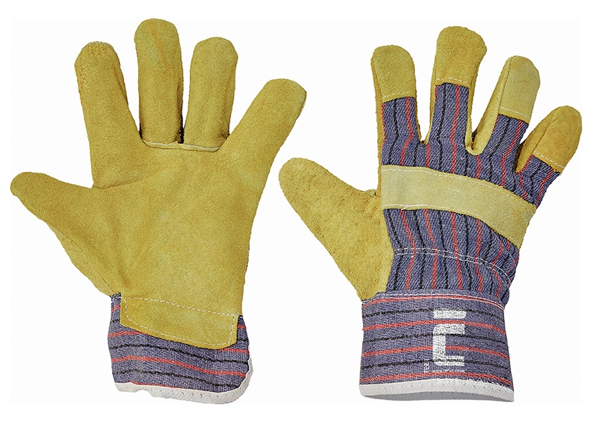 Pracovní rukavice TERN 1019 kombinované - kůže a textil