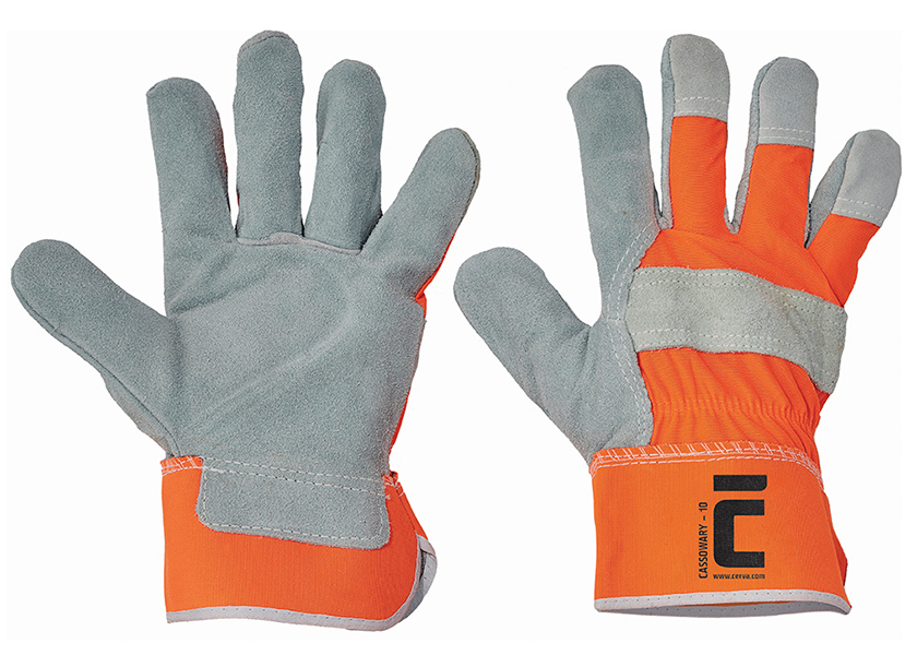 Pracovní rukavice CASSOWARY Hi-Vis reflexní kombinované - oranžová