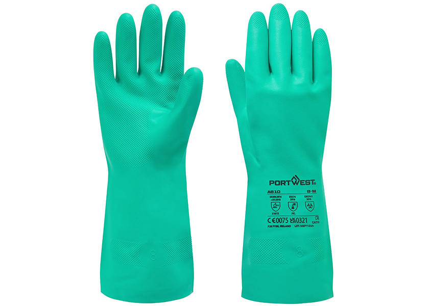Chemicky odolné rukavice PORTWEST A810 Nitrilové Nitrosafe Chemical - délka 32cm