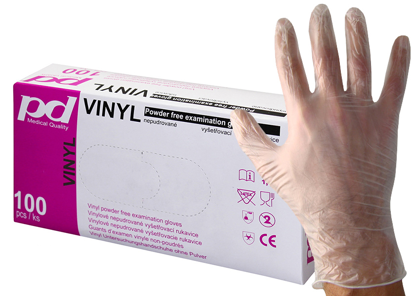 Jednorázové rukavice PD vinylové - nepudrované
