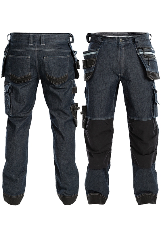 Montérkové kalhoty do pasu DASSY MELBOURNE STRETCH JEANS - 320 - upravená délka
