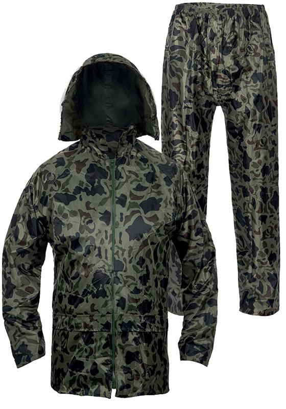 Nepromokavý oblek CARINA CAMOUFLAGE bunda a kalhoty do pasu - maskovací vzor