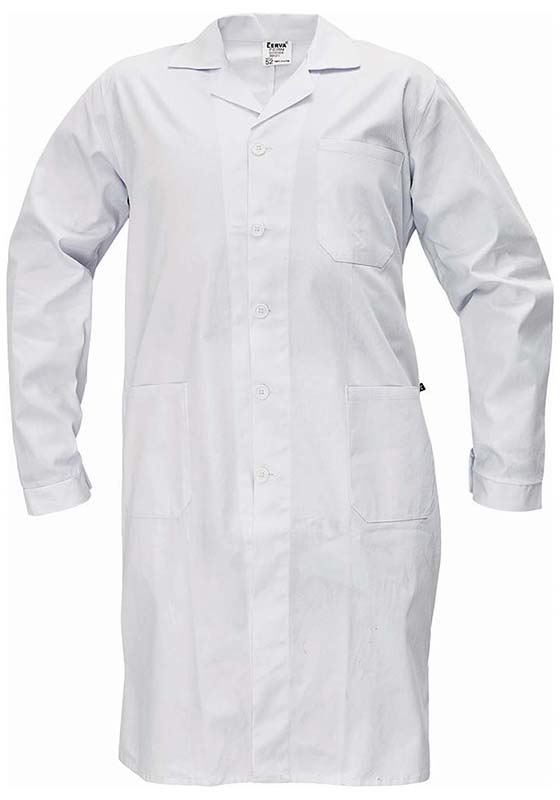 Plášť pánský FERN bavlněný s dlouhým rukávem - bílý