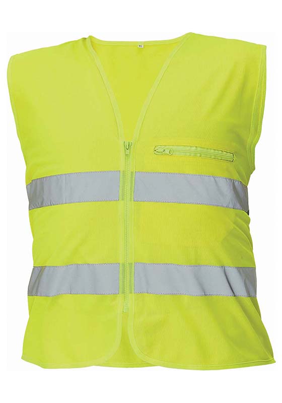Reflexní vesta LYNX PACK Hi-Vis s dvěma pruhy a kapsou - žlutá