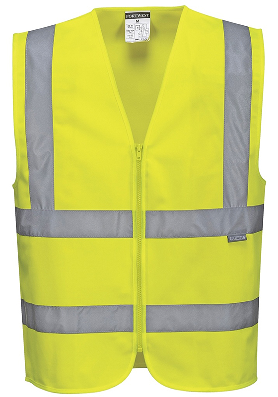 Reflexní vesta PORTWEST C375 Hi-Vis BAND - BRACE se zipem - žlutá