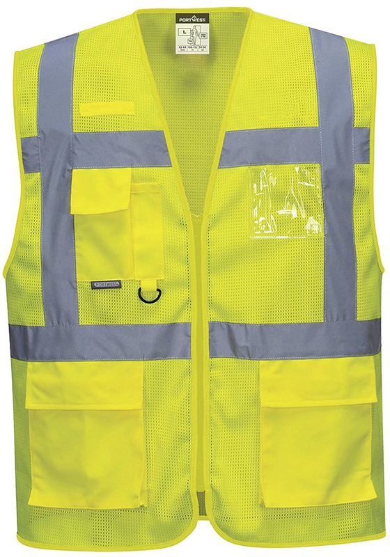 Reflexní vesta PORTWEST C376 Hi-Vis ATHENS EXECUTIVE síťovaná - žlutá