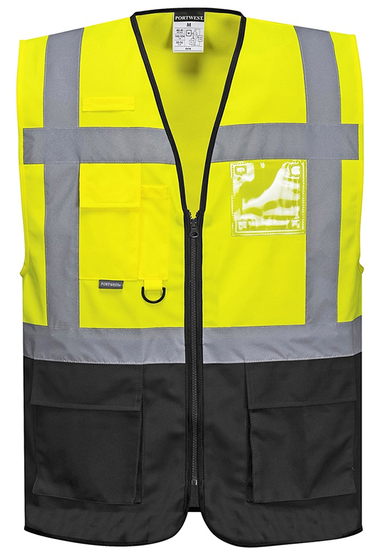 Reflexní vesta PORTWEST C476 Hi-Vis WARSAW EXECUTIVE - žlutá/černá