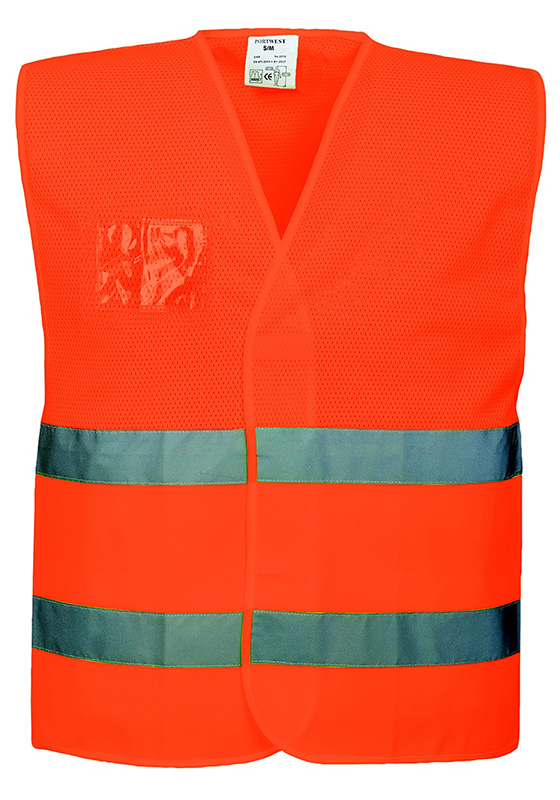 Reflexní vesta PORTWEST C494 Hi-Vis NET AIR síťovaná - oranžová
