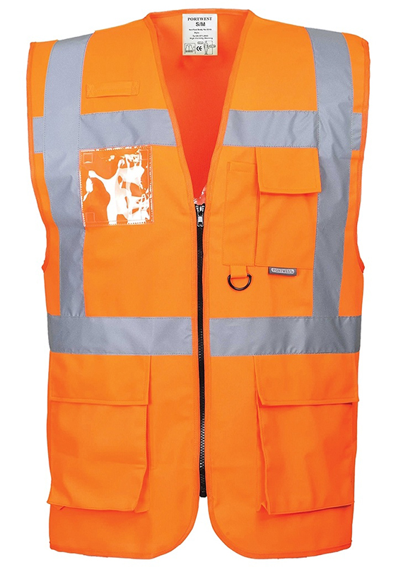 Reflexní vesta PORTWEST S476 Hi-Vis BERLIN EXECUTIVE - oranžová