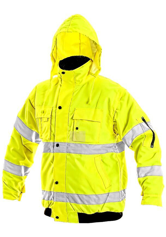 Reflexní bunda LEEDS PILOT Hi-Vis odepínací rukávy - žlutá