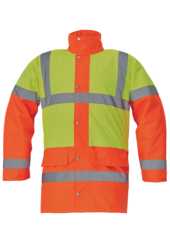 Reflexní bunda SEFTON 2 Hi-Vis nepromokavá zateplená - žlutá/oranžová