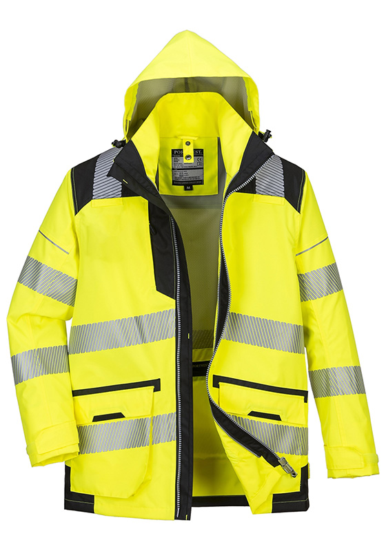 Reflexní bunda PORTWEST PW367 Hi-Vis 5v1 mutifunkční zateplená - žlutá/černá