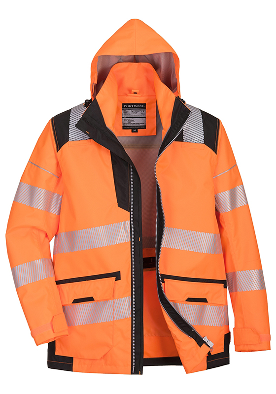 Reflexní bunda PORTWEST PW367 Hi-Vis 5v1 mutifunkční zateplená - oranžová/černá
