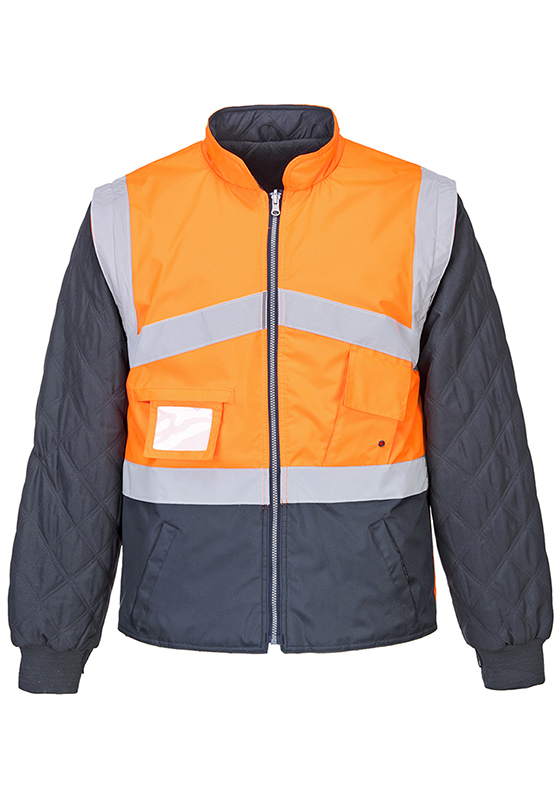 Reflexní bunda PORTWEST S769 Hi-Vis 4v1 oboustranná - oranžová/navy