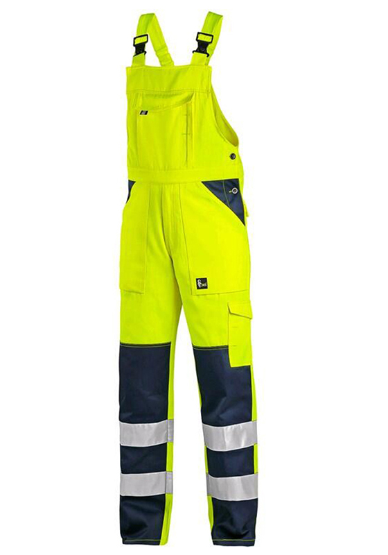 Reflexní kalhoty s laclem CXS NORWICH Hi-Vis 280 - žlutá/navy