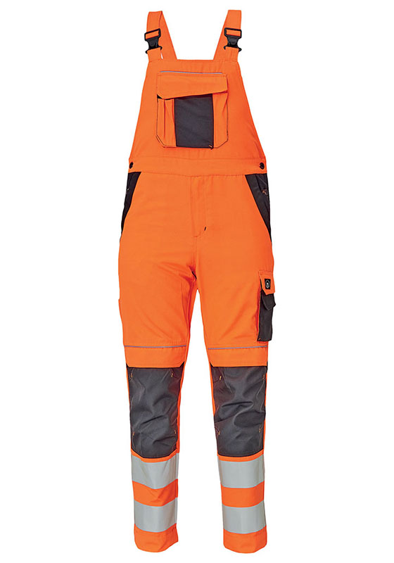Reflexní kalhoty s laclem MAX VIVO Hi-Vis 250 - oranžová/černá
