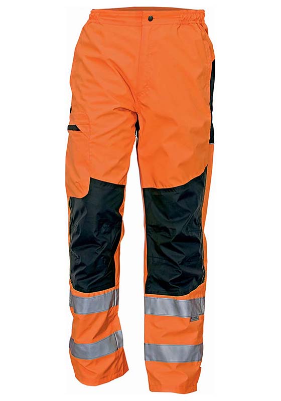 Reflexní kalhoty do pasu TICINO Hi-Vis nepromokavé - oranžová/černá