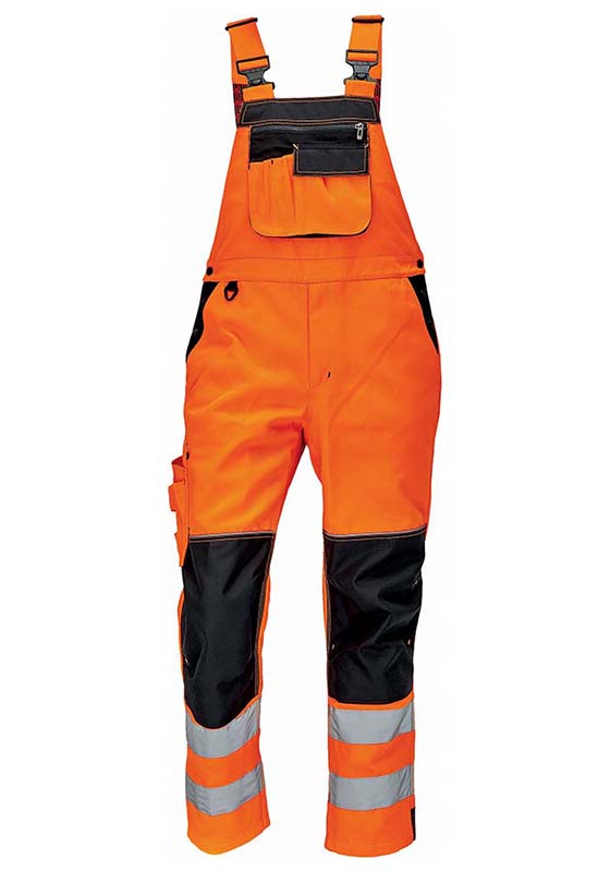 Reflexní kalhoty s laclem KNOXFIELD Hi-Vis FL290 - oranžová/černá