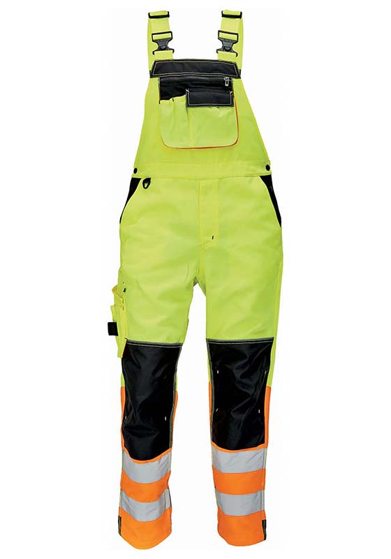 Reflexní kalhoty s laclem KNOXFIELD Hi-Vis FL290 - žlutá/oranžová