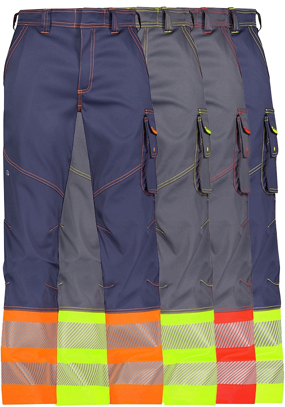 Reflexní kalhoty do pasu DASSY PRINCETON Hi-Vis STRETCH - 270 - upravená délka