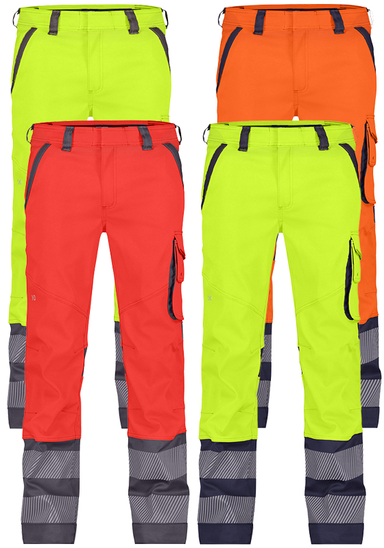 Reflexní kalhoty do pasu DASSY MINNESOTA Hi-Vis STRETCH - 270 - upravená délka