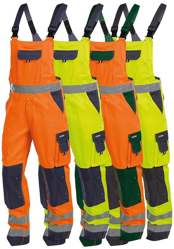 Reflexní kalhoty s laclem DASSY TOULOUSE Hi-Vis - 290 - upravená délka