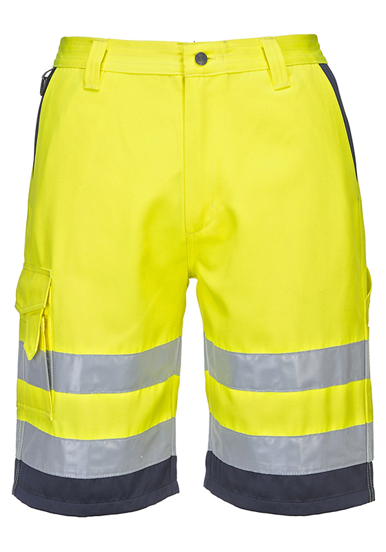 Reflexní krátké kalhoty PORTWEST E043 Hi-Vis - žlutá/navy