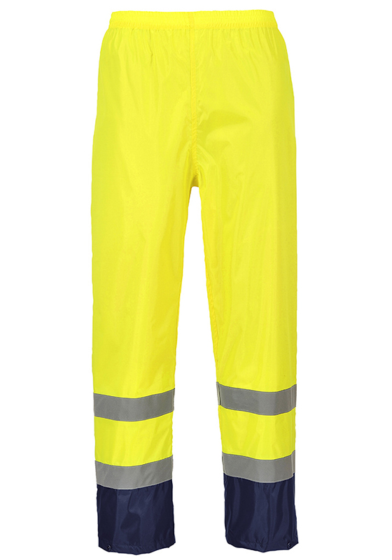 Kalhoty do deště PORTWEST H444 Hi-Vis Contrast reflexní - žlutá/navy