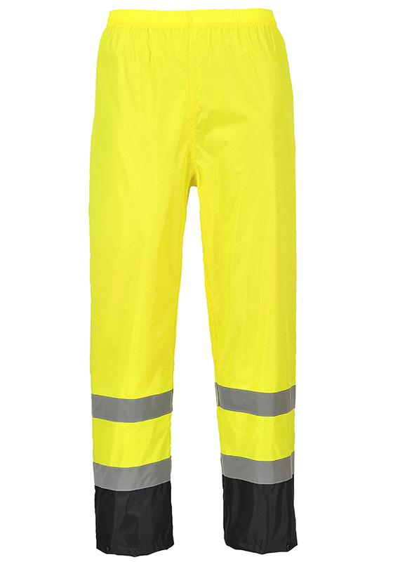 Kalhoty do deště PORTWEST H444 Hi-Vis Contrast reflexní - žlutá/černá