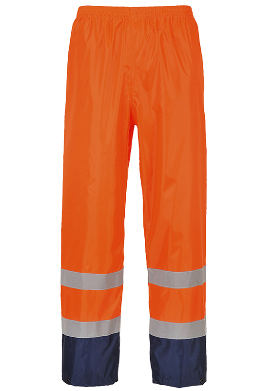 Kalhoty do deště PORTWEST H444 Hi-Vis Contrast reflexní - oranžová/navy