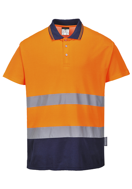 Reflexní polokošile PORTWEST S174 Hi-Vis COTTON COMFORT 175 - oranžová/navy