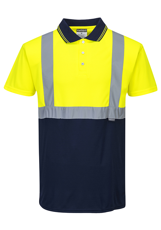 Reflexní polokošile PORTWEST S479 Hi-Vis TWO-TONE prodyšná 175 - žlutá/navy