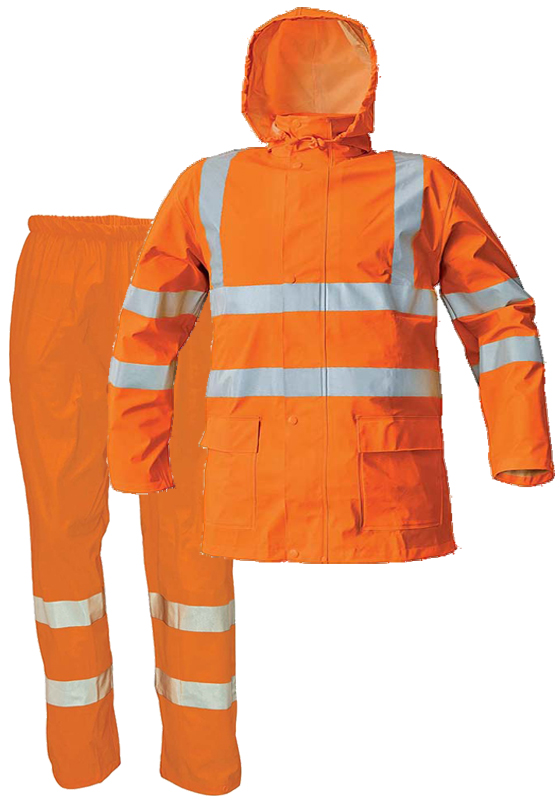 Reflexní nepromokavý oblek SIRET SET Hi-Vis bunda a kalhoty - oranžová