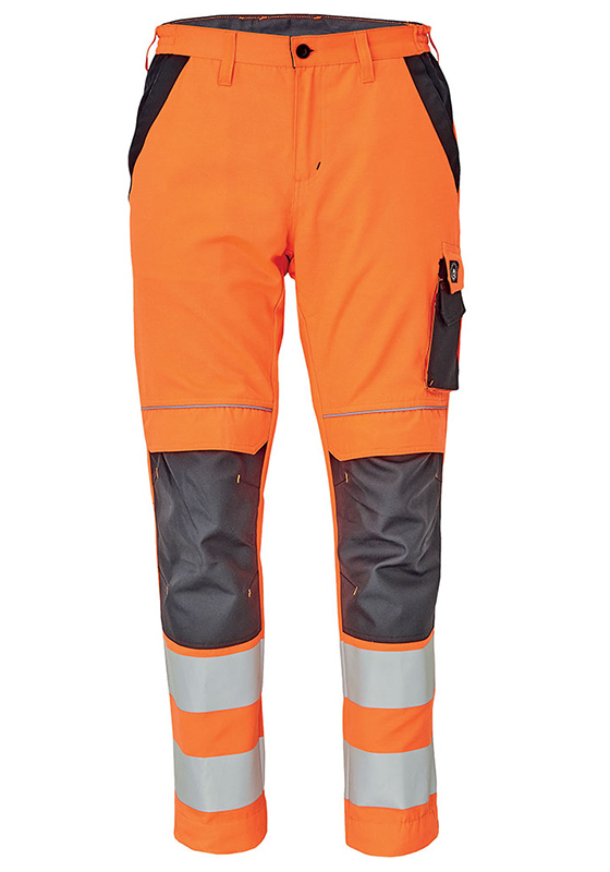 Reflexní kalhoty do pasu MAX VIVO Hi-Vis zesílená kolena 250 - oranžová