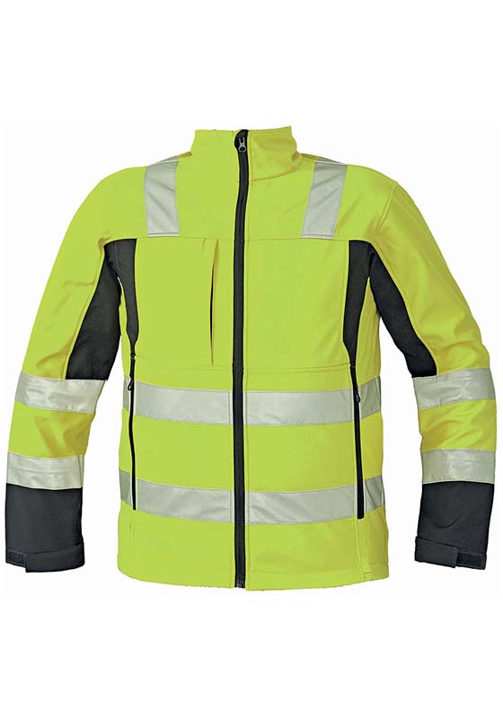 Reflexní bunda softshell MALTON Hi-Vis voděodolná - žlutá