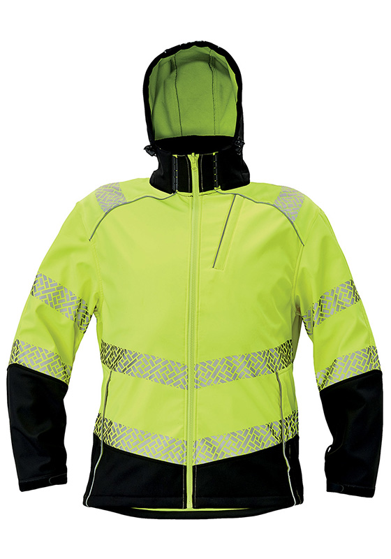 Reflexní bunda softshell KNOXFIELD PROFI Hi-Vis TPU membrána - žlutá/černá