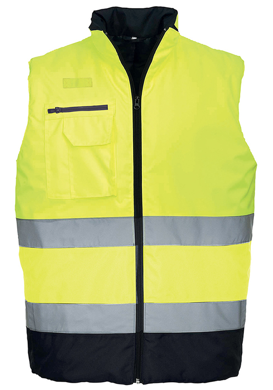 Reflexní Vesta PORTWEST S267 Hi-Vis zateplená dvoubarevná - žlutá/navy