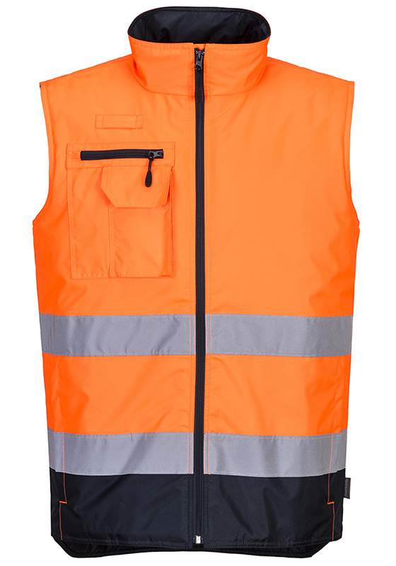 Reflexní vesta PORTWEST S267 Hi-Vis zateplená dvoubarevná - oranžová/navy