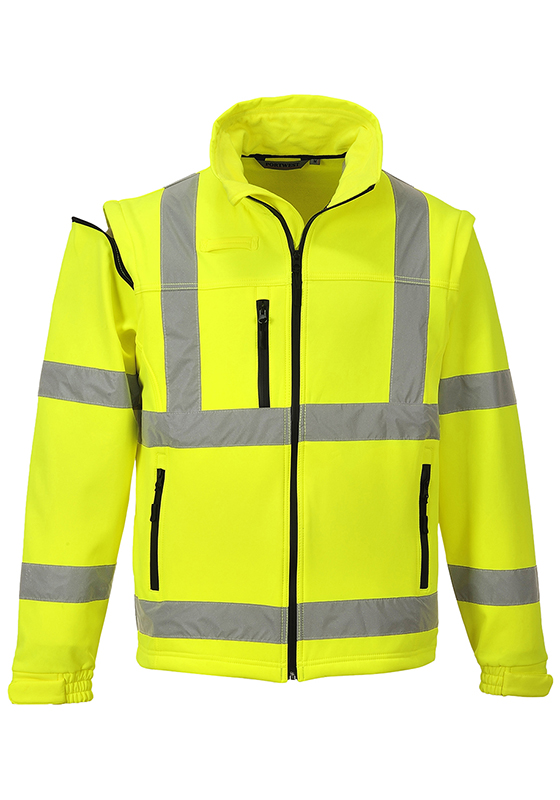 Reflexní bunda softshell PORTWEST S428 Hi-Vis s odepínacími rukávy 310 - žlutá