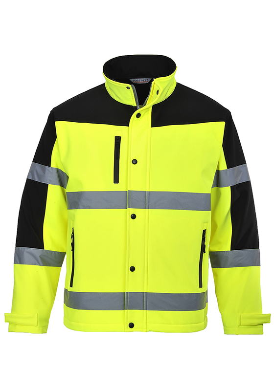 Reflexní bunda softshell PORTWEST S429 Hi-Vis dvoubarevná 310 - žlutá/černá