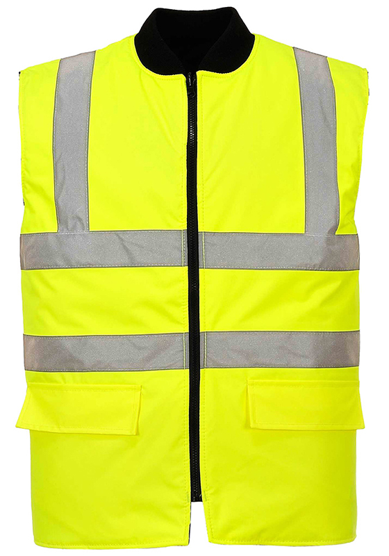 Reflexní vesta PORTWEST S469 Hi-Vis zateplená oboustranná 260 - žlutá