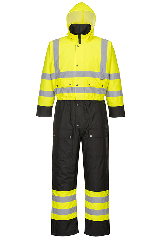 Reflexní kombinéza PORTWEST S485 Hi-Vis CONTRAST zateplená - žlutá/černá