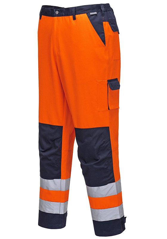 Reflexní kalhoty do pasu PORTWEST TX51 Hi-Vis TEXO LYON 245 - oranžová/navy
