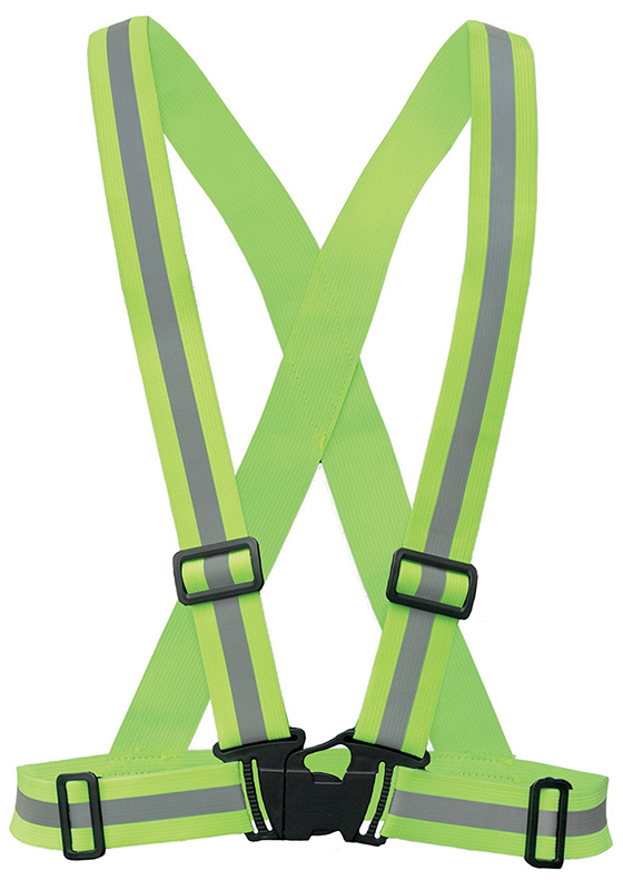 Reflexní elastický kříž REFROX Hi-Vis s přezkou - žlutá