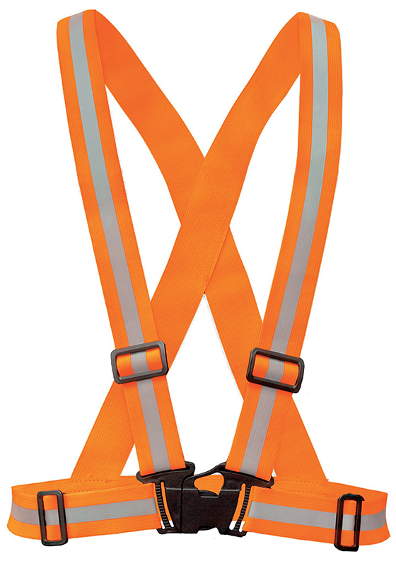 Reflexní elastický kříž REFROX Hi-Vis s přezkou - oranžová