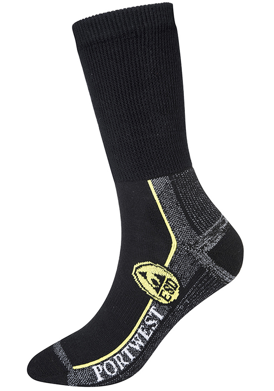 Antistatické ponožky PORTWEST SK21 ESD vyztužené vodivou přízí - černá