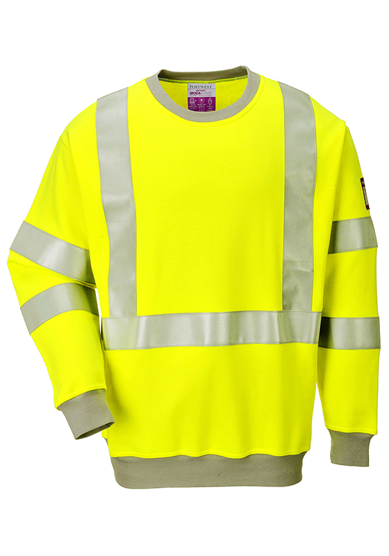 Mikina nehořlavá antistatická PORTWEST FR72 Hi-Vis MODAFLAME reflexní 300 - žlutá