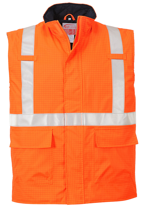 Nehořlavá reflexní vesta PORTWEST S776 Hi-Vis BIZFLAME voděodolná antistatická - oranžová