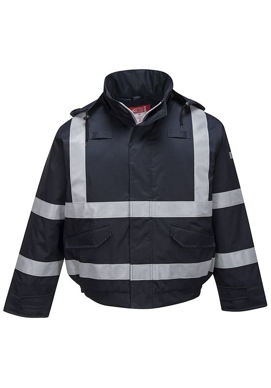 Nehořlavá bunda bomber PORTWEST S783 Bizflame Multi Protection reflex antistatická - navy